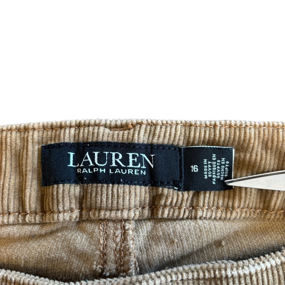 Lauren Ralph Lauren Corduroy Pants Women’s Size 16 Tan Straight Leg - Picture 4 of 8